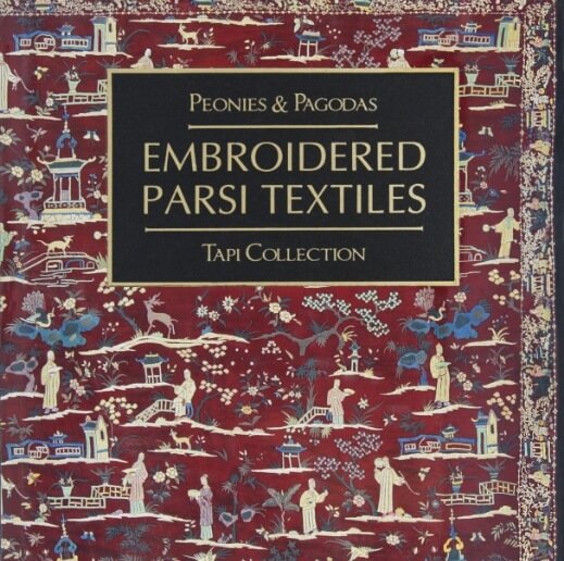 Peonies & Pagodas Embroidered Parsi Textiles- TAPI Collection